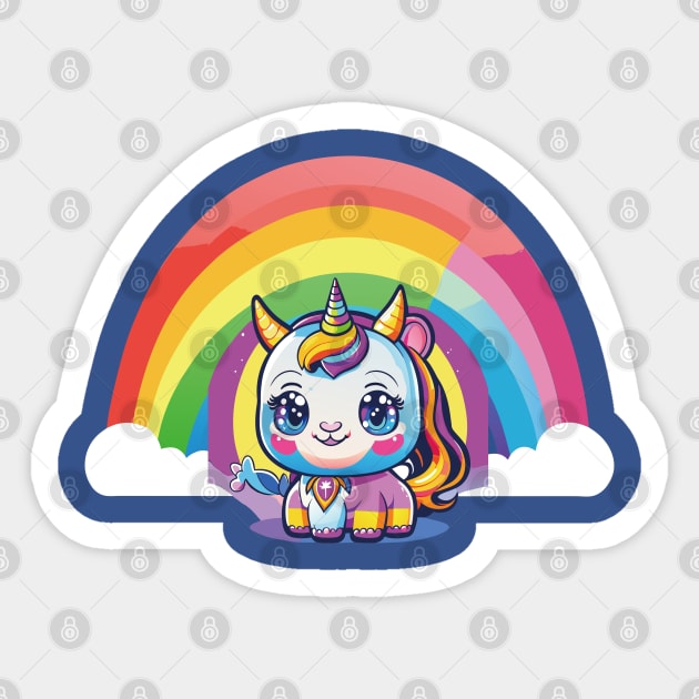 Cute Colorful Unicorn: A Magical Delight for All Ages Sticker by linann945